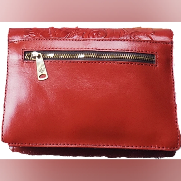 Patricia Nash Tooled Ochre/Red Lanza Crossbody Organizer NWT - Picture 6 of 15